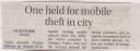 One held for mobile theft in city.JPG - 