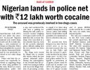 Nigerian lands in Police net with Rs. 12 lakh worth cocaine.jpg - 