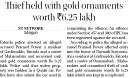 Thief held with gold ornaments worth Rs. 6.25 lakh.jpg - 