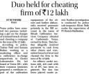 Duo held for cheating firm of Rs 12 lakh.jpg - 