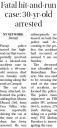 Fatal hit and run case - 30 year old arrested.jpg - 