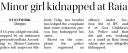 Minor girl kidnapped at Raia.jpg - 
