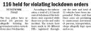 116 held for violating lockdown orders.jpg - 