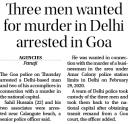 Three men wanted for murder in Delhi arrested in Goa.jpg - 