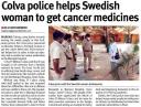 Colva police helps Swedish woman to get cancer medicines.JPG - 