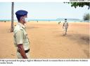 Police personel keeping vigil at Miramar beach to ensure there is no lockdown violation.jpg - 