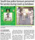 South Goa police honours personnel for service during Covid-19 lockdown.JPG - 