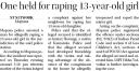 One held for raping 13 year old girl.jpg - 